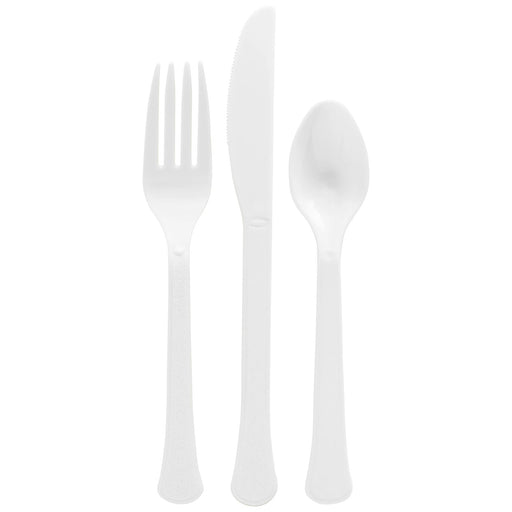 White Plastic Assorted Cutlery | 24 pcs