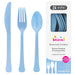 Pastel Blue Plastic Assorted Cutlery | 24 pcs