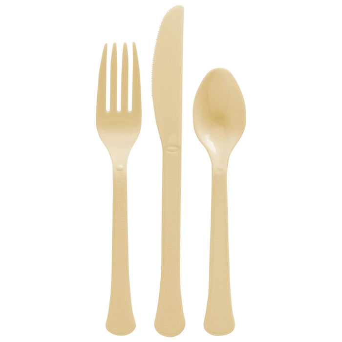 Gold Plastic Assorted Cutlery | 24 pcs