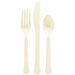 Vanilla Cream Plastic Assorted Cutlery | 24 pcs