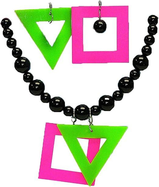 80s Neon Necklace Earring Set | 2pc