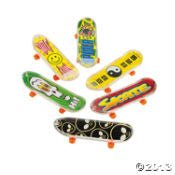 Lg Finger Skateboards, assorted. 1" x 3" |6 ct