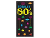 Black door cover featuring pixel art style 80s icons including "TOTALLY 80s" in yellow text, colorful aliens, pac-man style characters, space invaders, and retro arcade elements arranged vertically.