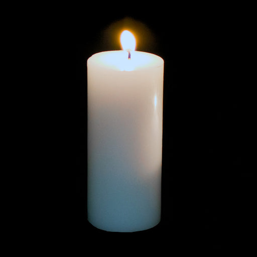 Brite Wick Flat Top Pillar Candle 6" - White | 1ct
