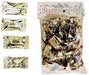 Gold and cream colored wrapped buttermint candies in a large bag with vintage-style "50th Anniversary" branding and imagery displayed with five individual candies shown above.