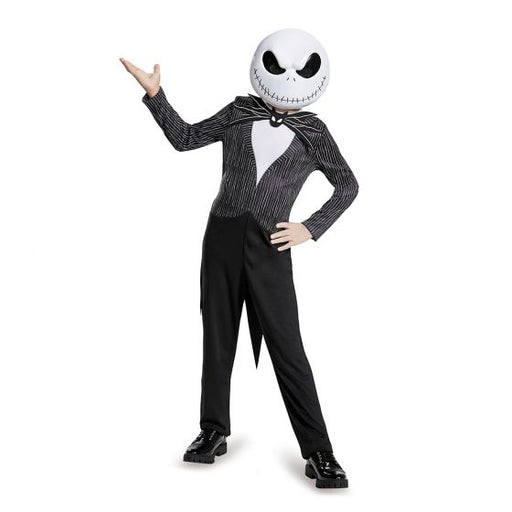 A child wearing a Childs The Nightmare Before Christmas Classic Jack Skelleton Costume.