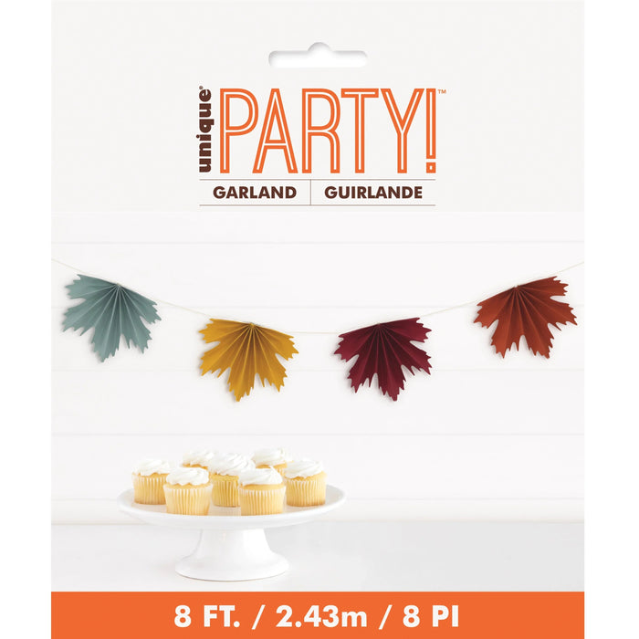 Thanksgiving Fall Leaf Paper Garland 8' | 1 ct