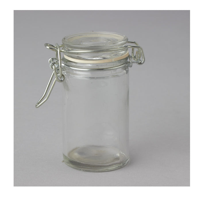 Product photo of Glass Jar with Hinged Lid — a Portofino party product shown on a plain background.