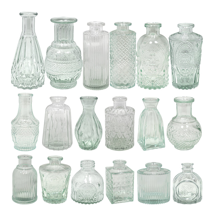 Product photo of Mini Vintage Glass Vase - Clear — a Portofino party product shown on a plain background.