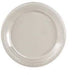 Clear plastic 9-inch luncheon plate with ridged rim design, shown from above against a white background.