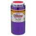 A 16-ounce jar of purple sparkling glitter with a red screw-on lid and yellow and white product label.