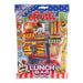 Efrutti Gummi: novelty gummy candies shaped like little foods. Sold in a 2.7 oz printed bag styled like a lunch sack, printed with the brand name and product.