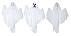 Full-length product photo of the 18" Hanging Ghost Assorted, shown against a plain white background. A Halloween decoration.