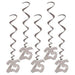 Five silver foil spiral hanging decorations with "25" numerals, each measuring 3 feet long.