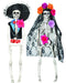 Full-length product photo of the 16" Day of the Dead Skeleton Assorted, shown against a plain white background. A Halloween decoration.