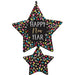 A 37-inch New Year's Colorful Confetti Star Cluster Mylar Balloon.