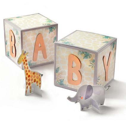 Hello Baby Jungle Blocks Baby Shower Table Decorations | 4pcs