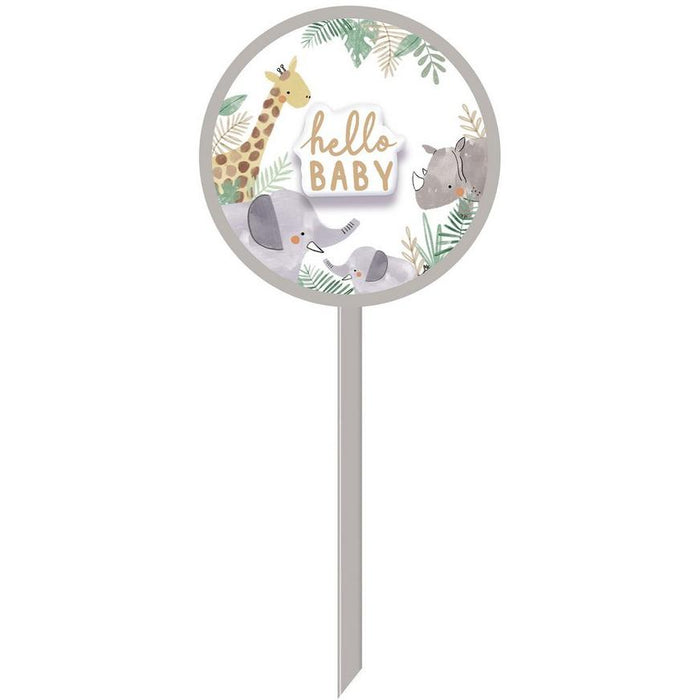 Hello Baby Jungle Baby Shower Yard Sign, 14in x 36in | 1ct