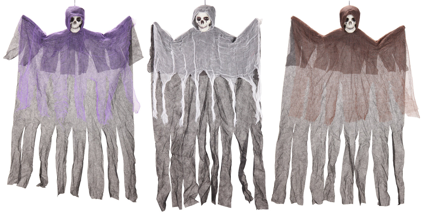 Full-length product photo of the 35" Hanging Reaper Assorted, shown against a plain white background. A Halloween decoration.