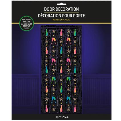 New Year's Eve Countdown Glow Black Light Reactive Doorway Curtain, 3' x 7' | 1 ct