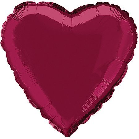Burgundy Heart Mylar Balloon 18" | 1ct.