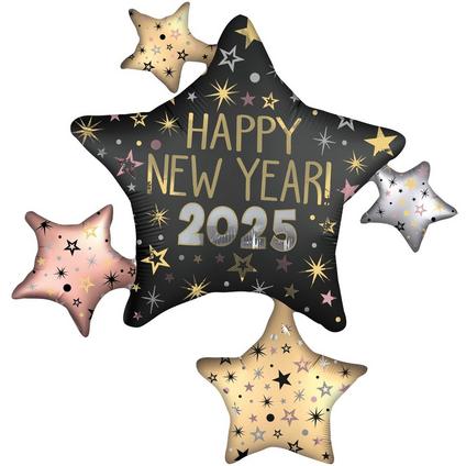 A 35-inch New Year's 2025 Celebration Stars Balloon.