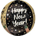 A 16-inch New Year's Natural Sparkle Orbz Balloon.