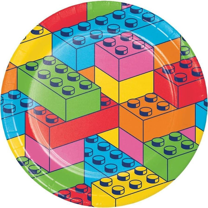 Block Bash Lunch Paper Plates 9" | 8 ct - Zurchers