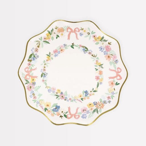 Elegant Floral Side Plates 9" | 8 ct