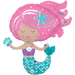Super Shape Shimmering Mermaid Mylar Balloon | 1ct - Party Supplies