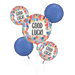 Satin Painterly Dots Good Luck Bouquet of Balloons shown against a plain white background — a balloon bouquets party item.