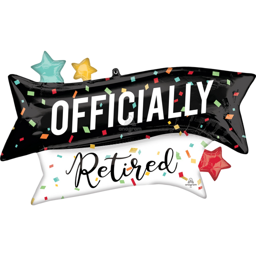 "Officially Retired" Retirement Supershape Mylar Balloon | 1ct