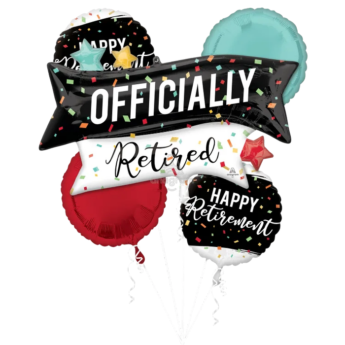 Retirement Bouquet of Balloons shown against a plain white background — a balloon bouquets party item.
