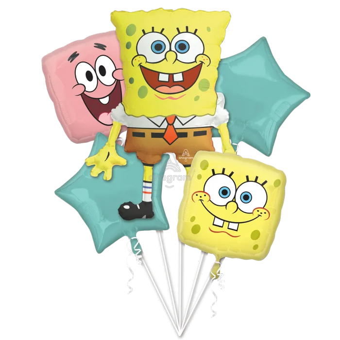 Spongebob Squarepants Bouquet of Balloons shown against a plain white background — a balloon bouquets party item.