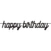 Birthday Chic Birthday Letter Banner with black script-style happy birthday lettering on a hanging line.