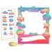 Digital Dream 15-piece birthday photo prop set featuring a rainbow gradient photo frame and coordinating cutouts including stars, arrows, speech bubbles, and birthday-themed phrases for a party photo booth display.