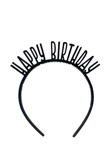 Birthday Chic Birthday Headband with black cutout Happy Birthday lettering on a simple black headband.