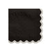 Birthday Chic Beverage Napkins with a solid black design and beige scalloped border.