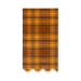 Plaid patterned napkin with a scalloped edge on a white background