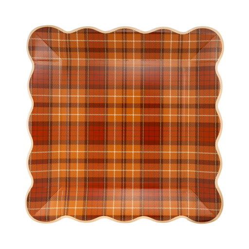 Autumn Plaid Paper Plates | 8ct