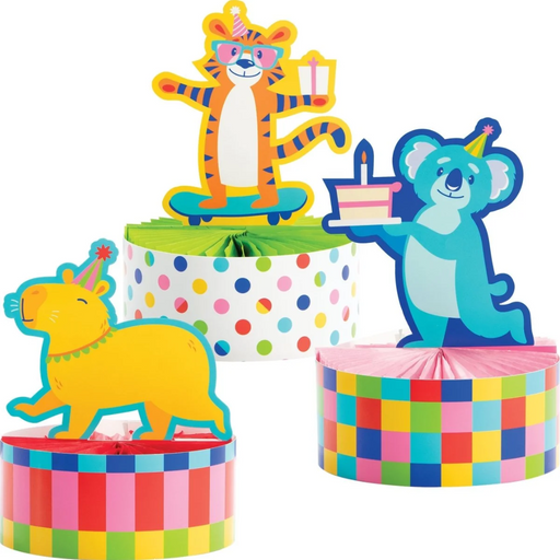 Animal Jamboree Honeycomb Centerpieces | 3ct