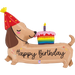 Super Shape Happy Birthday Dachshund Mylar Balloon | 1ct - Party Supplies