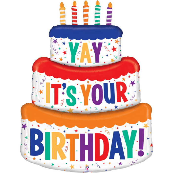 Super Shape Special Delivery Birthday Cake Holographic Balloon | 1ct - Party Supplies