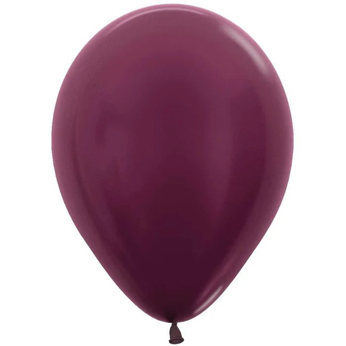 11" Metallic Burgundy shown against a plain white background — a latex balloons party item.