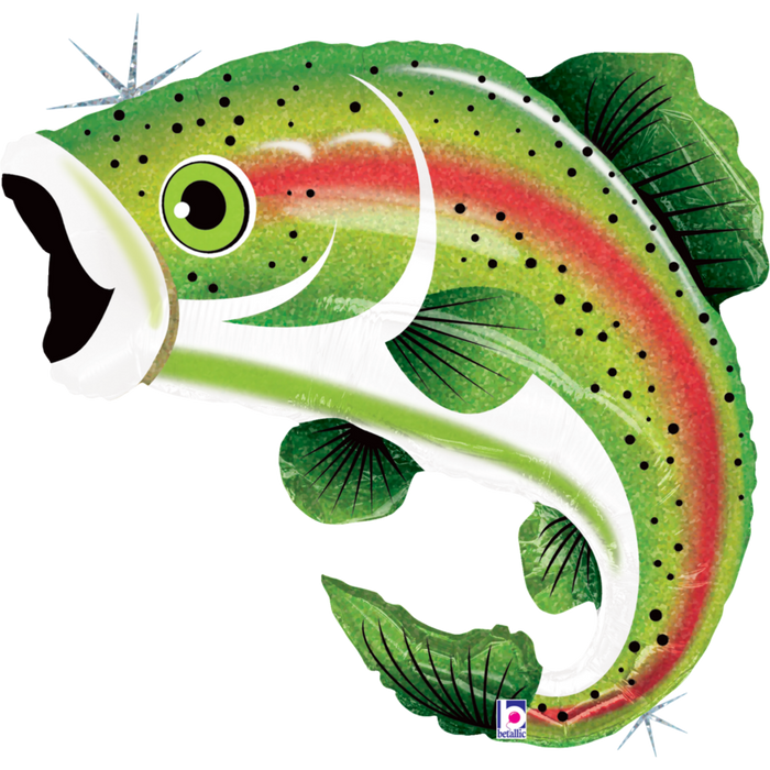 Super Shape Rainbow Trout Mylar Balloon| 1ct - Party Supplies
