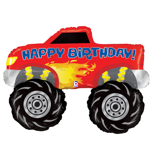 Monster Truck Birthday SuperShape Mylar Balloon