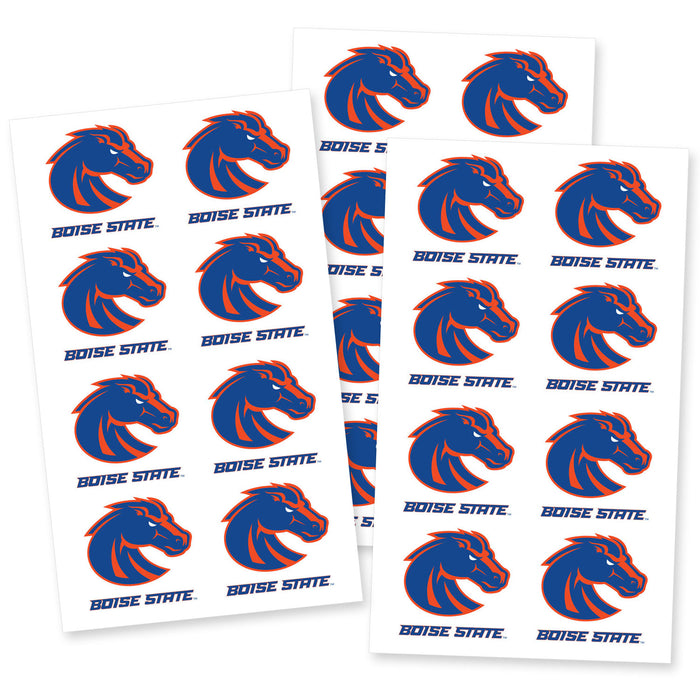 A 3 sheet pack of Boise State Broncos sticker.