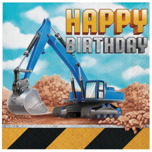 Big Dig Construction B-Day Lunch Napkins | 16ct