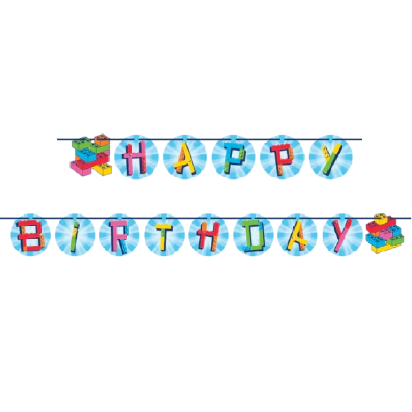 Block Bash Happy Birthday Banner | 1 ct