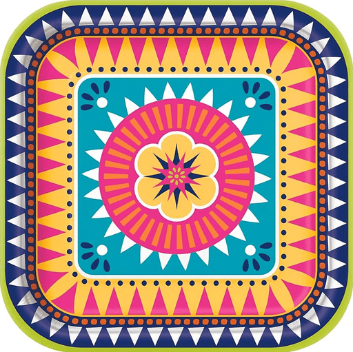 Boho Fiesta Square Plates 9in | 8ct